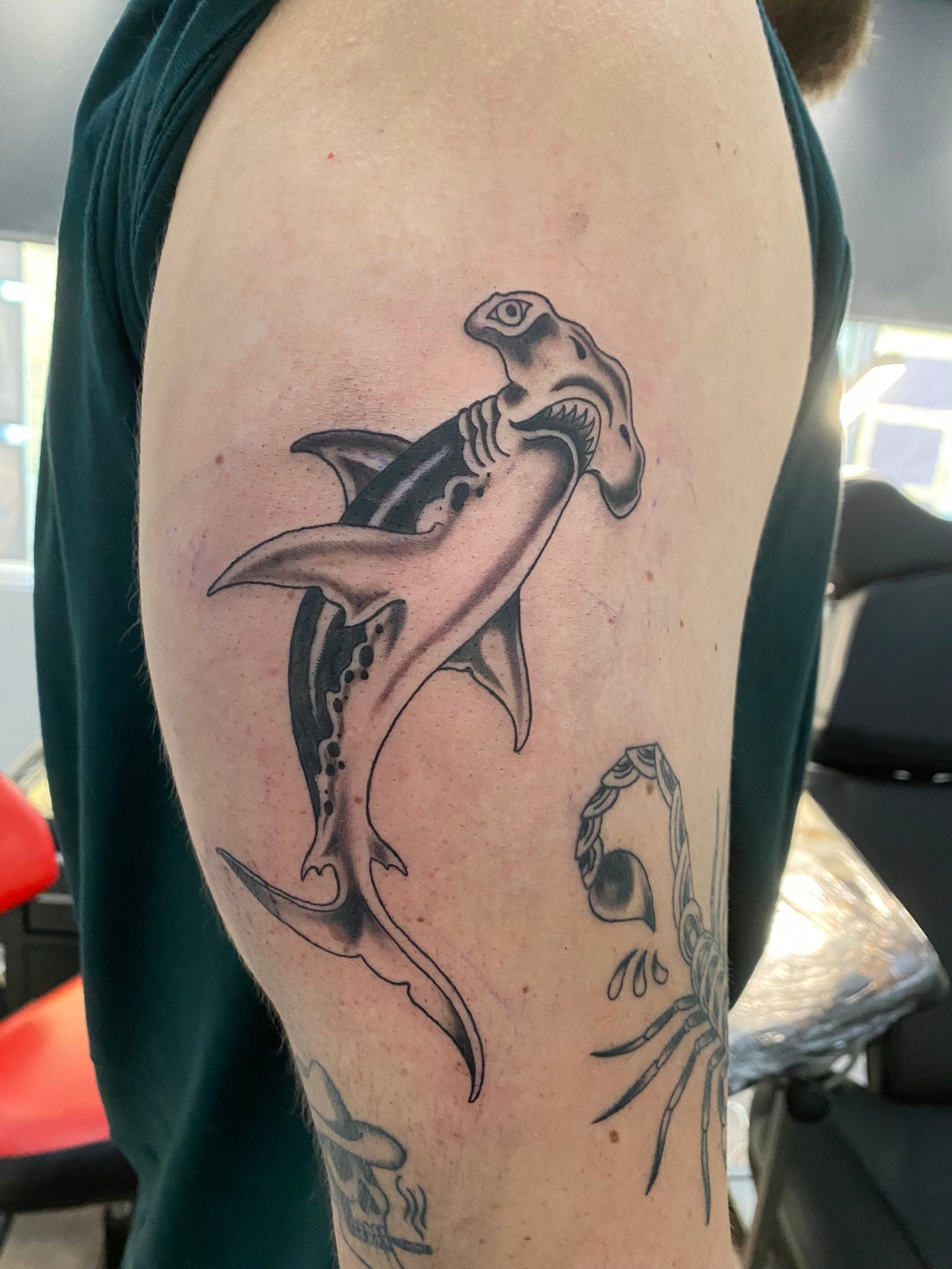 Traditional shark tattoo