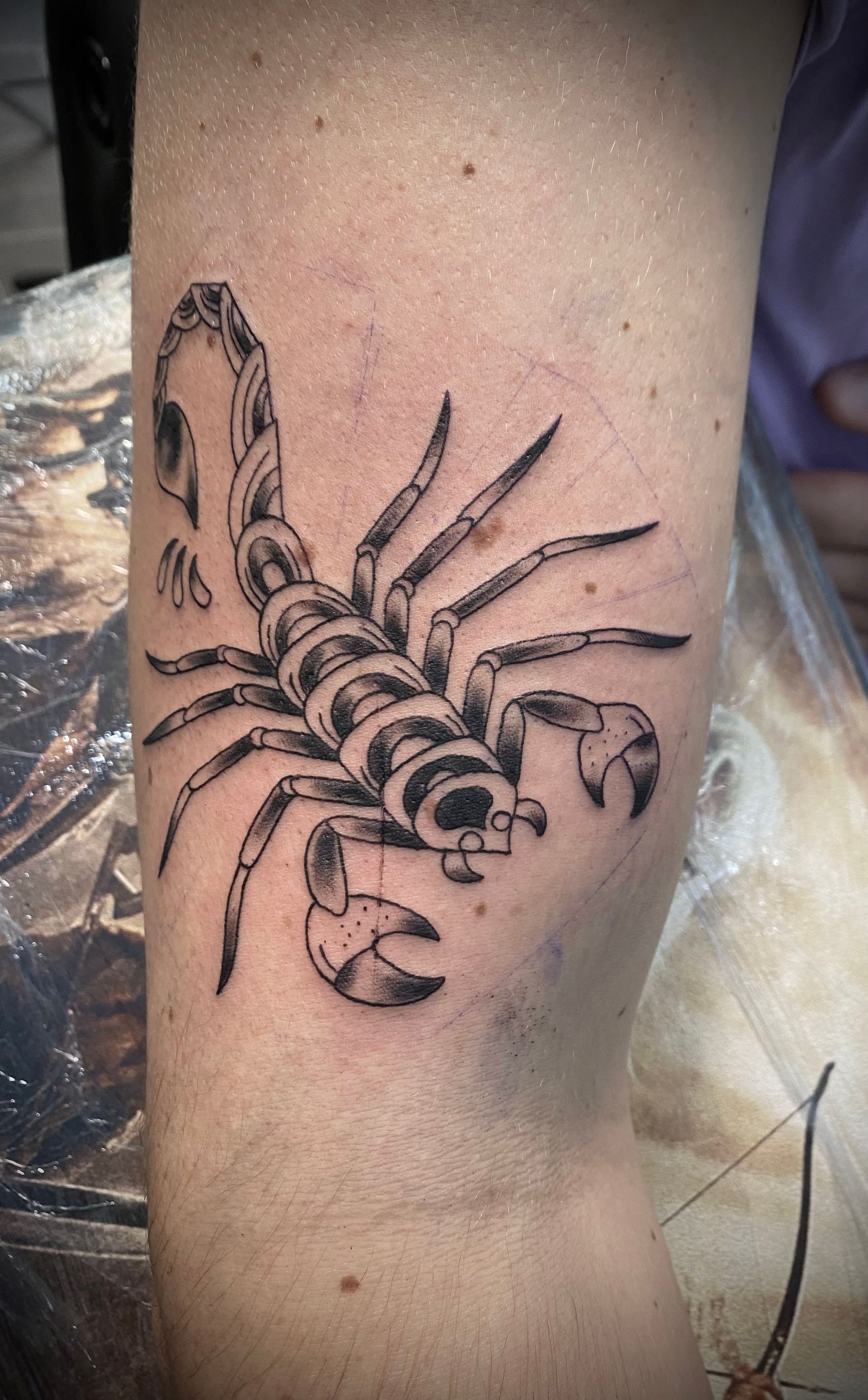 Traditional scorpion tattoo