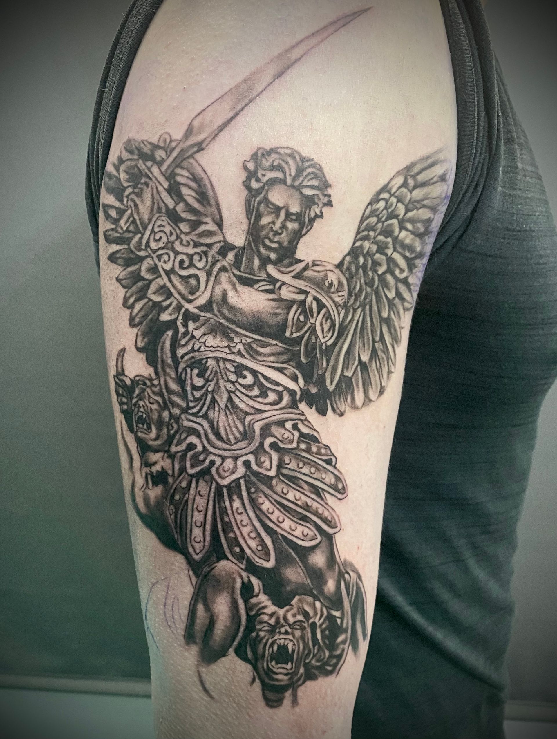 Black and grey realism tattoo Essex