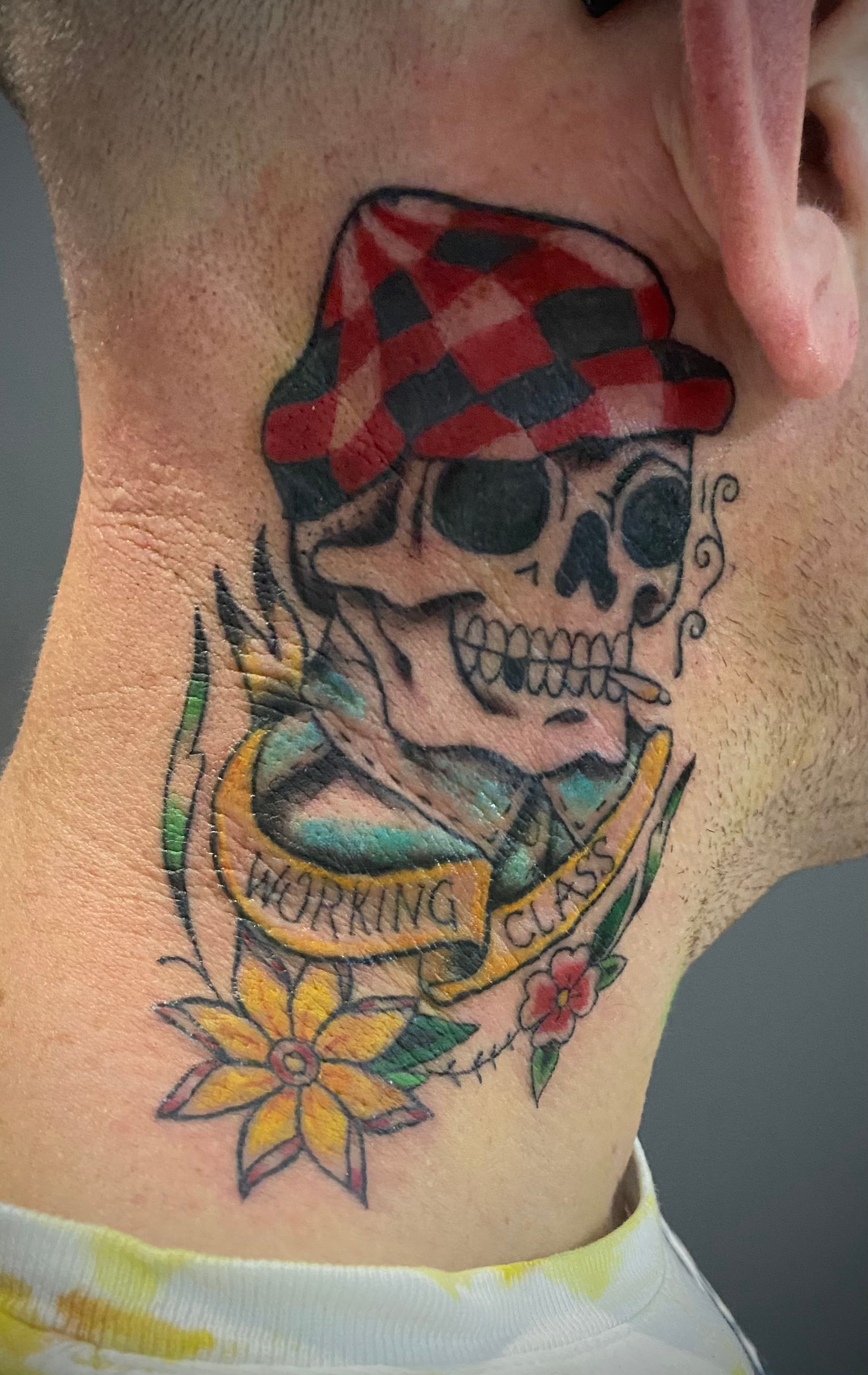 Traditional skull tattoo