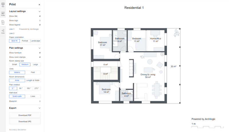 Image of digital floor plan in the dashboard