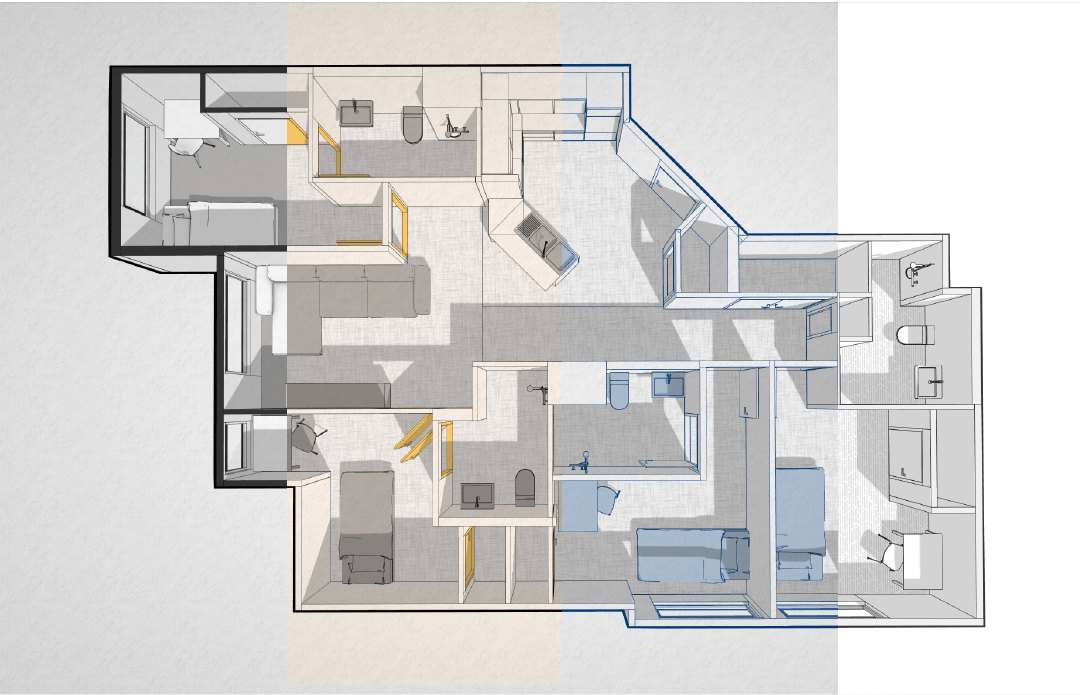 Image of different styles for 3D floor plans