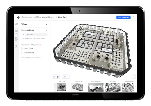 3D Floor Plan on Tablet
