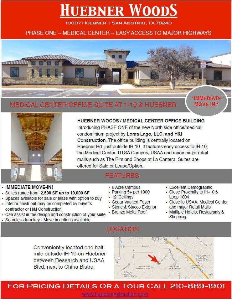 466261 Huebner Woods Flyer — San Antonio, TX — H&I Construction & Remodeling, Inc