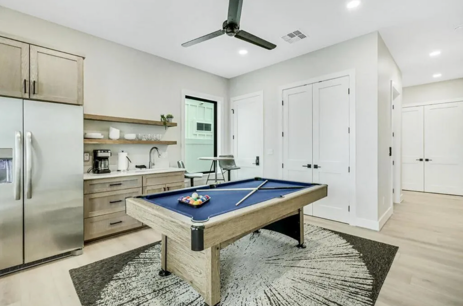 Living space in custom Port Aransas home by Innovo Residential