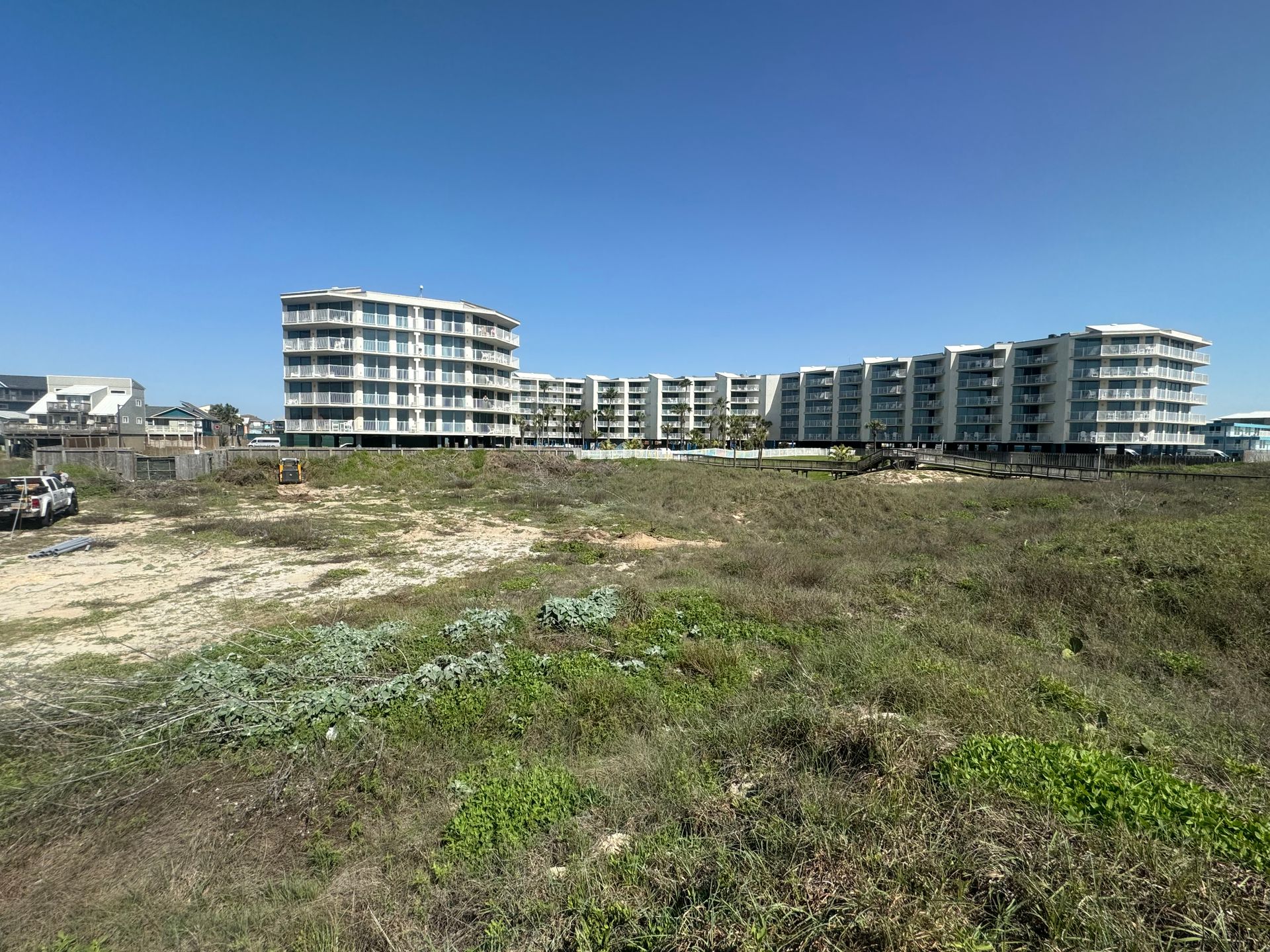 New home construction in Port Aransas with elevated coastal design