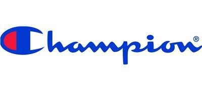 Champion logo: Blue cursive text with a red, white, and blue "C" symbol.