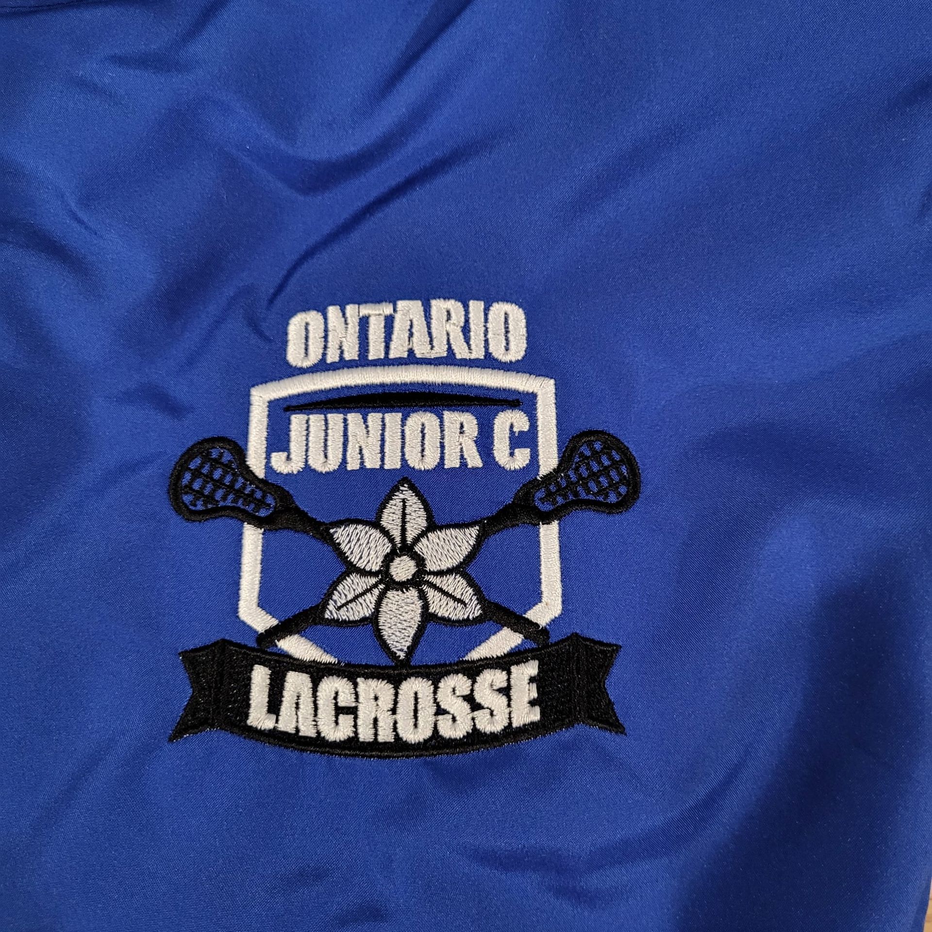 Blue fabric with embroidered