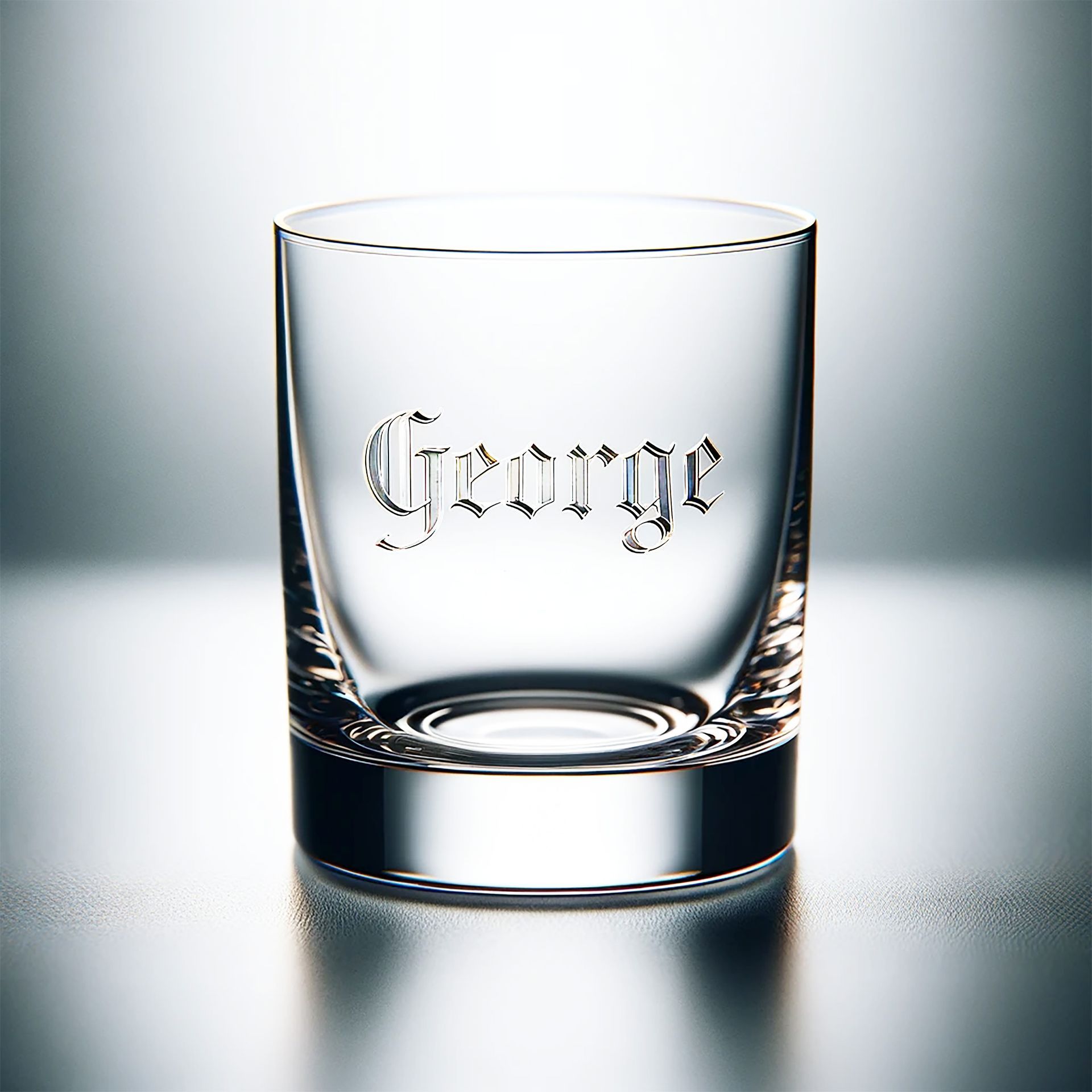 Clear glass tumbler with