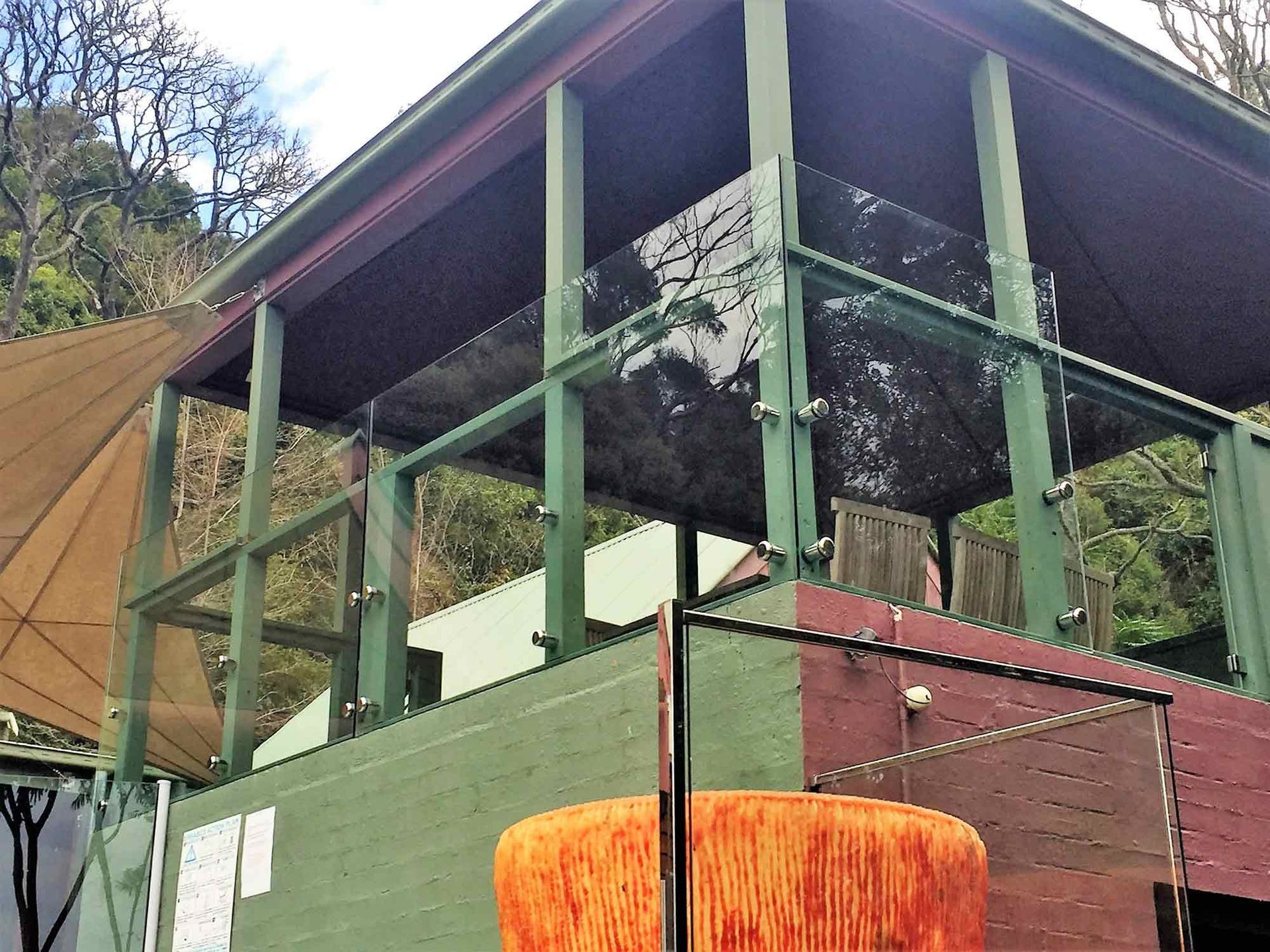 Balustrades in a Green Terrace — Glass Windows & Doors in Shoalhaven, NSW