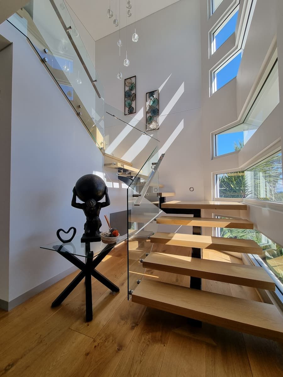 A Front View of Staircase Connected with the Glass — Completed Projects in South Nowra, NSW