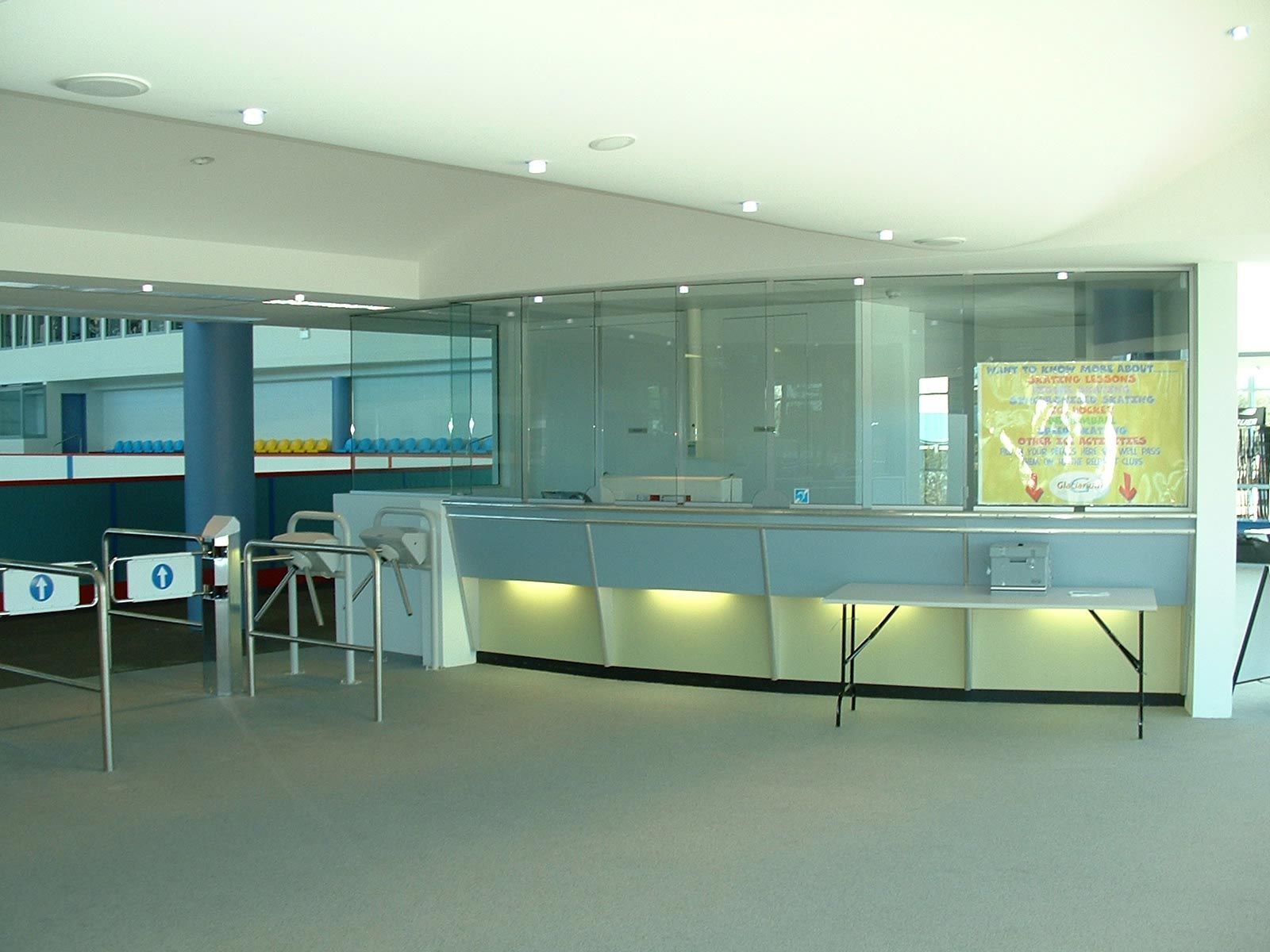 Inside Stadium with Glass Partition — Glass Windows & Doors in Shoalhaven, NSW