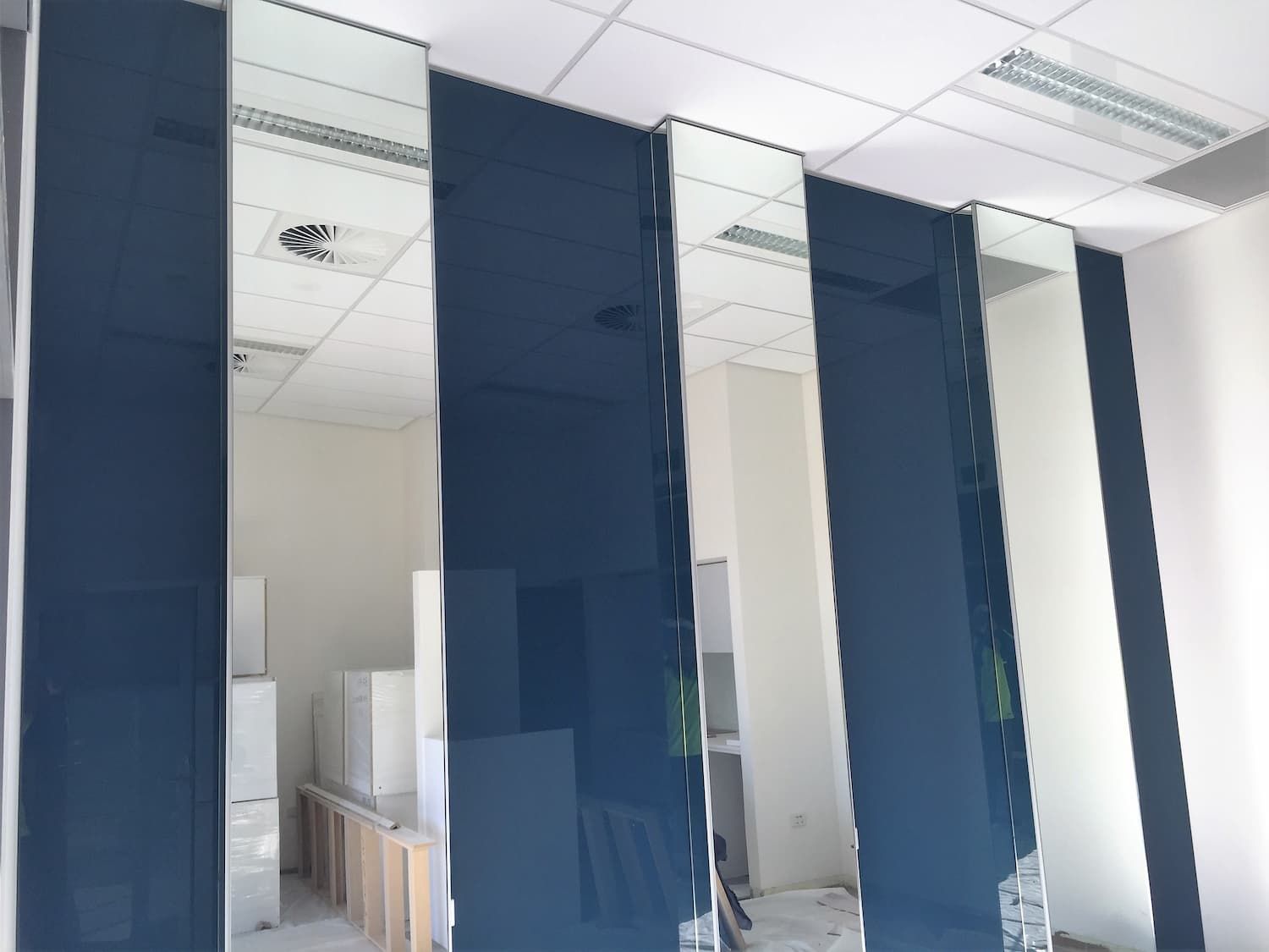 Blue Acrylic Wall — Glass Windows & Doors in Shoalhaven, NSW