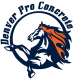 Denver pro concrete logo with a horse in a circle