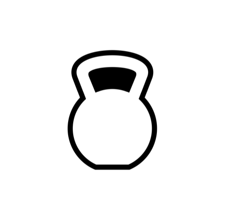 Black and white kettlebell. Fitness equipment.