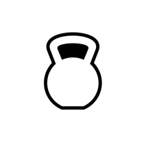 Black and white kettlebell. Fitness equipment.