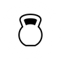 Black and white kettlebell. Fitness equipment.