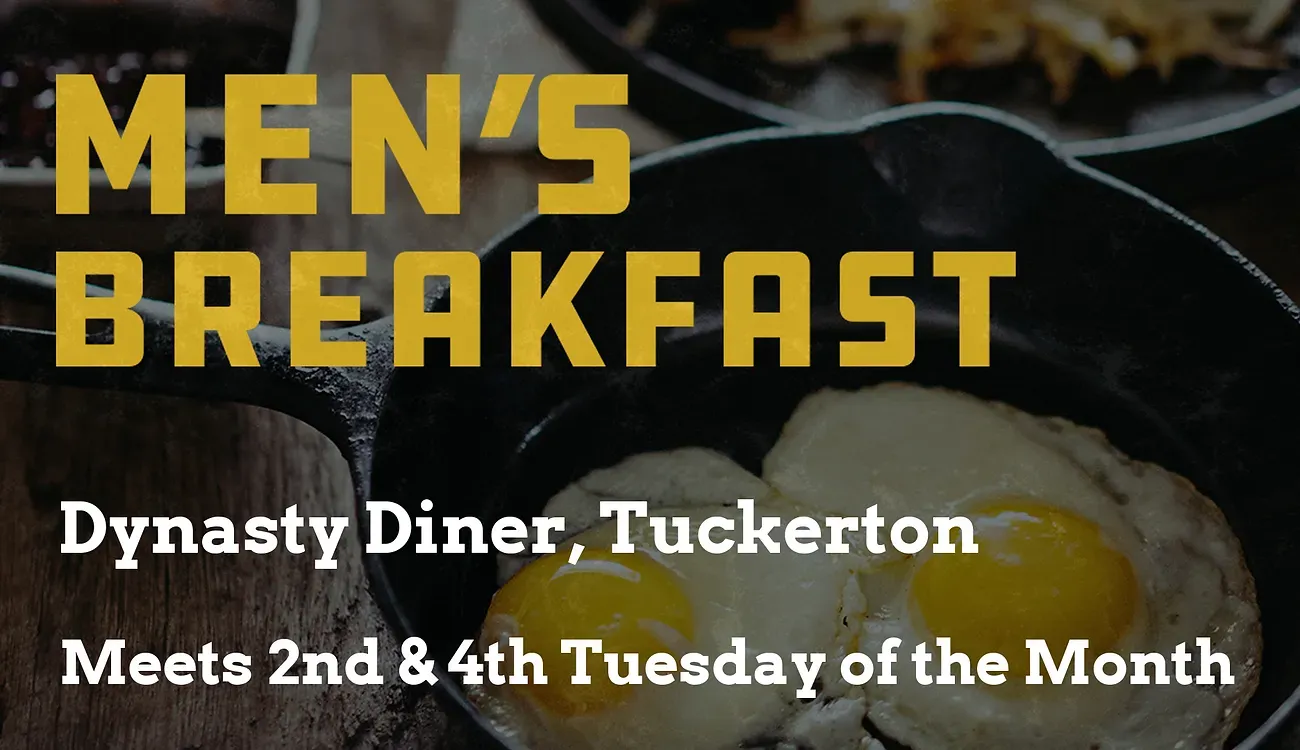 a poster for men 's breakfast at dynasty diner tuckerton