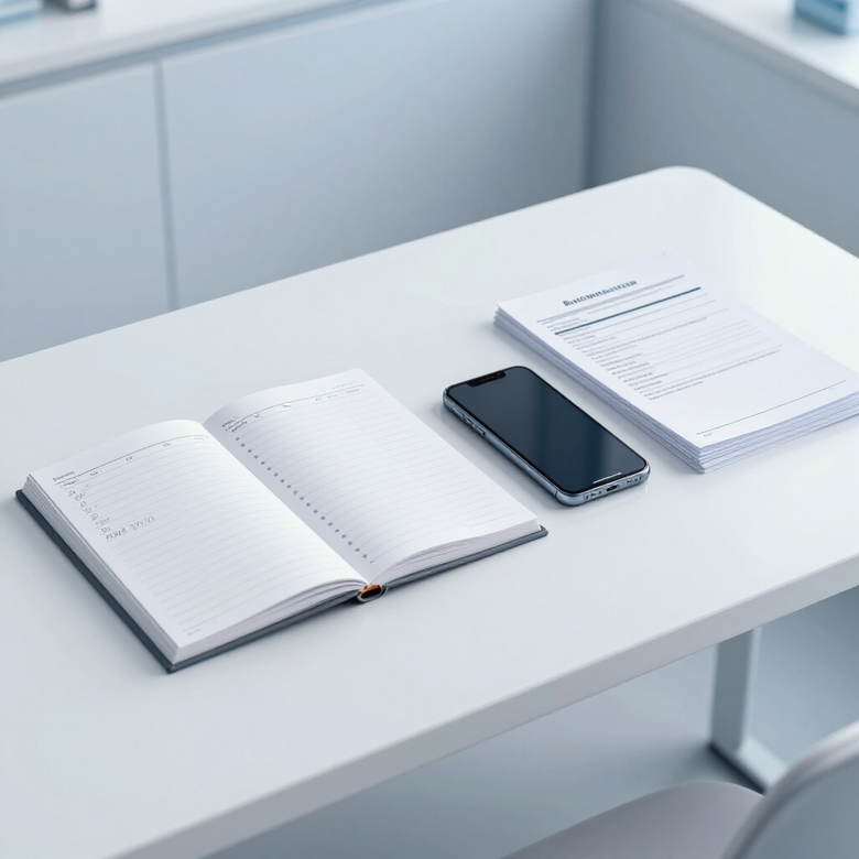 Mesa de agenda y contacto clínico