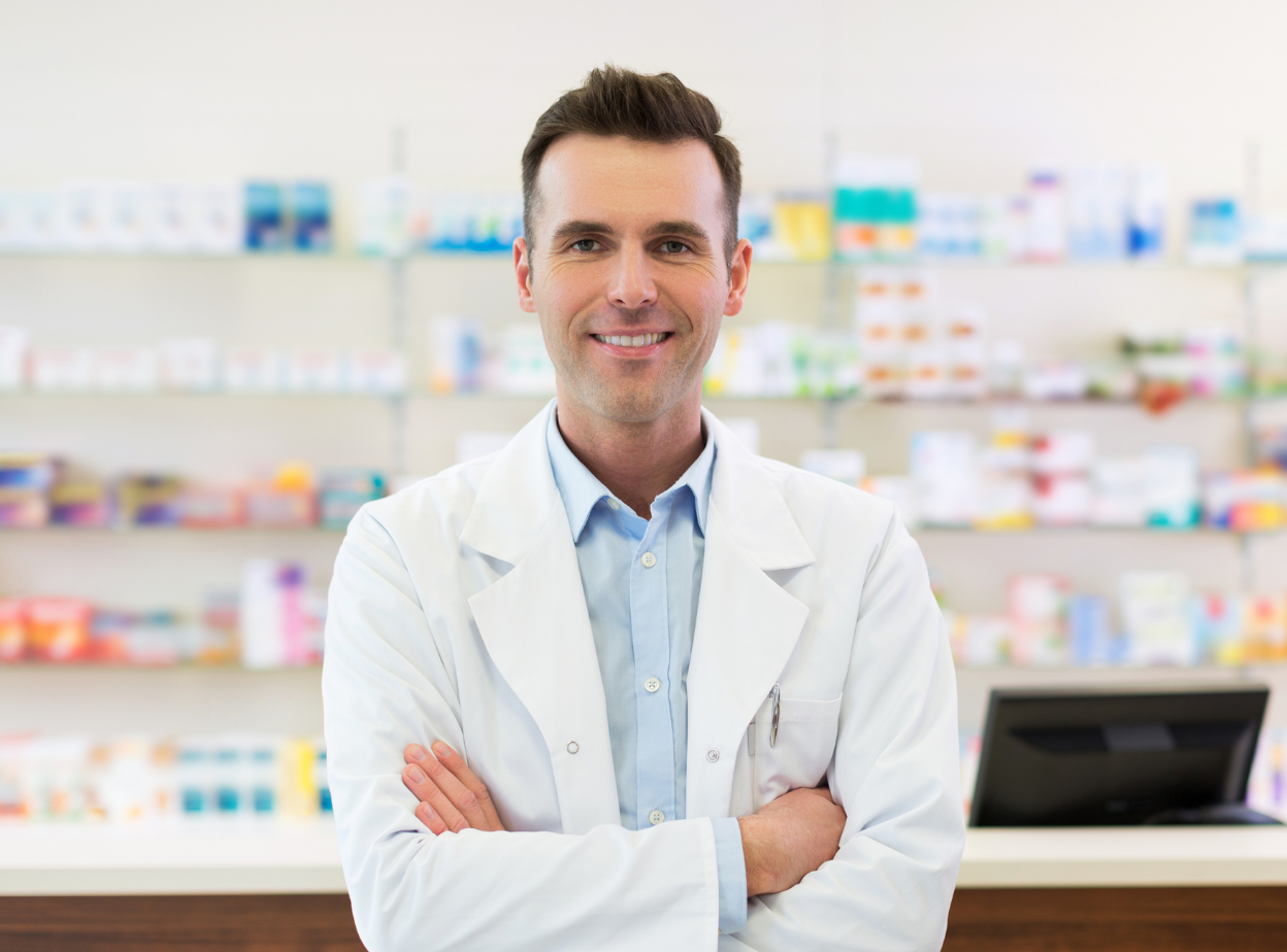 pharmacist smiling