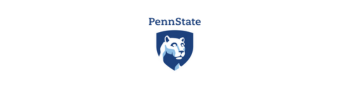 A penn state logo with a wolf on a shield