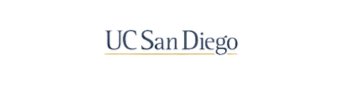 The logo for uc san diego is on a white background