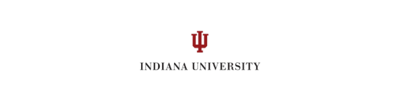 The logo for indiana university is on a white background.