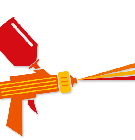 Spritzpistole zum Lackieren, wir lackieren ...