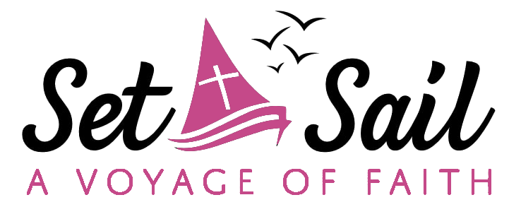 A logo for a company called set sail a voyage of faith.