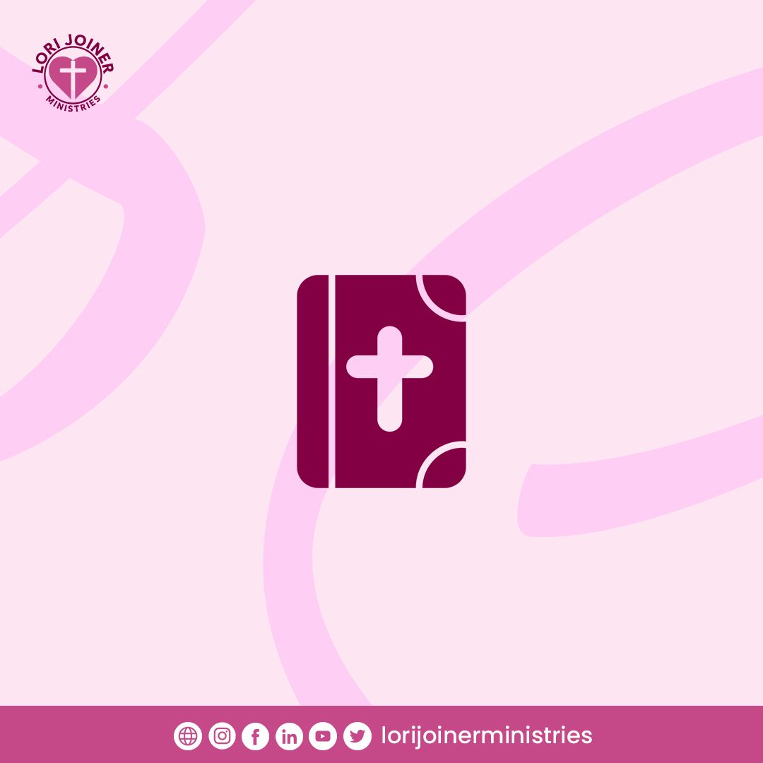 An icon of a bible with a cross on it on a pink background.