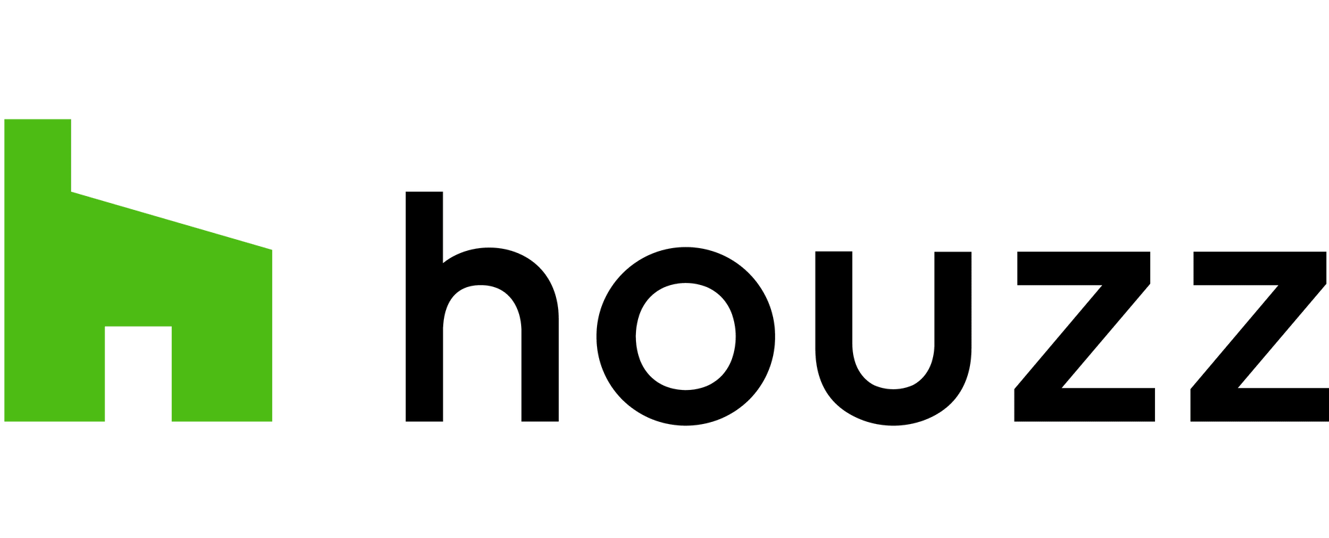 The houzz logo is green and black on a white background.