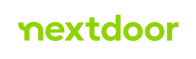 A green nextdoor logo on a white background