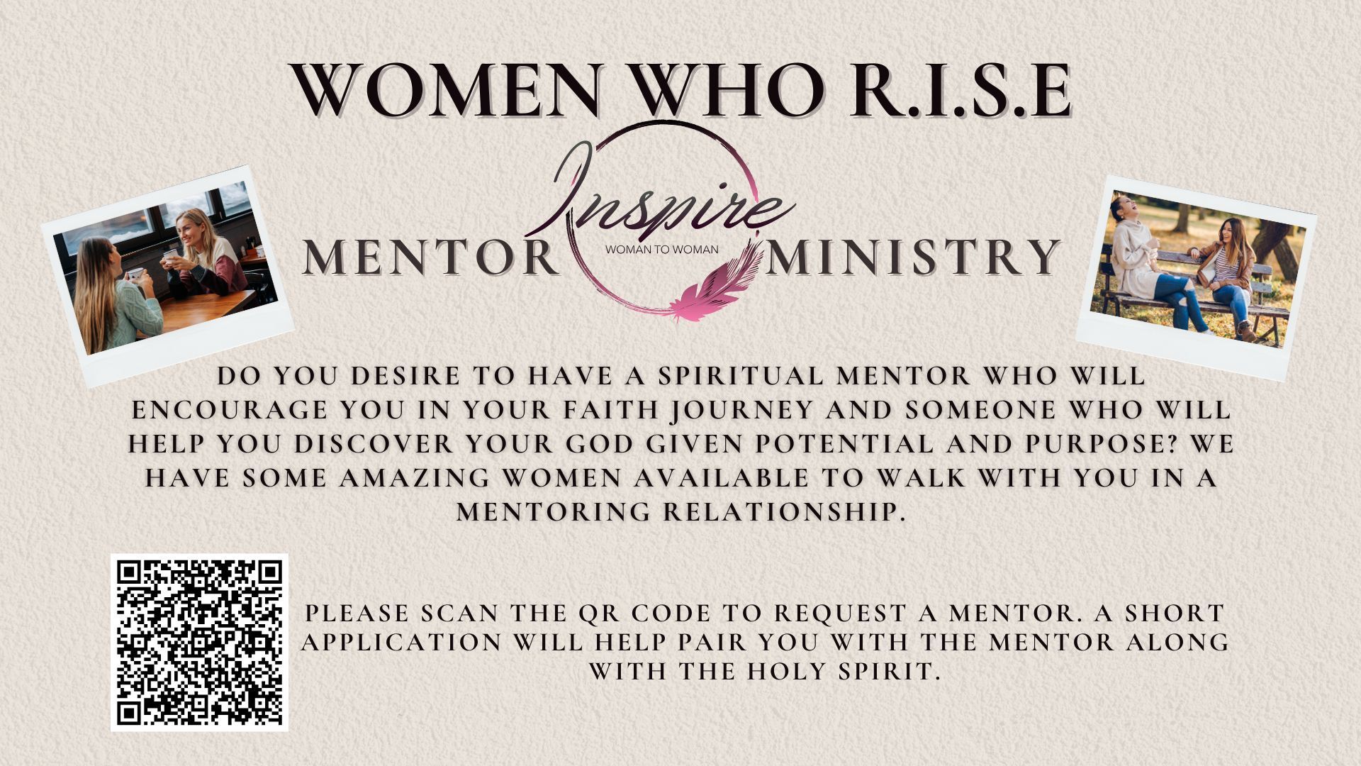 A poster for women who rise mentor ministry