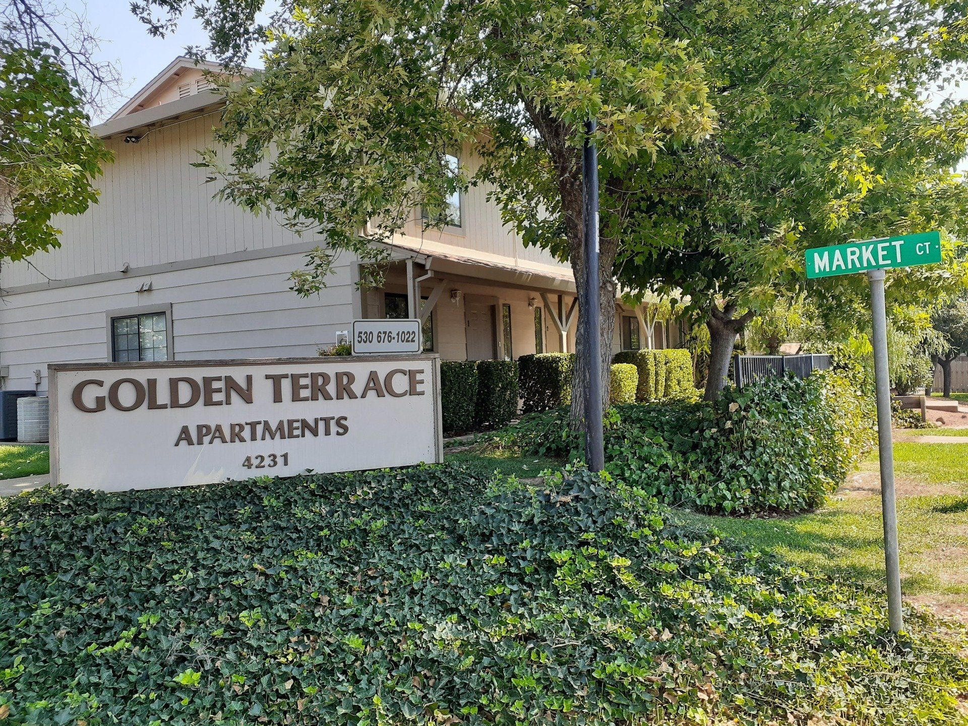 The Golden Terrace Apartments exterior yard