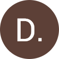 the letter d is in a brown circle for google review profiles