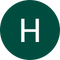 the letter h is in a green circle on a white background