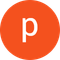 the letter p is in an orange circle for google review profiles