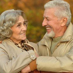 Senior couple in a park - Housing Authority in Halifax, MA