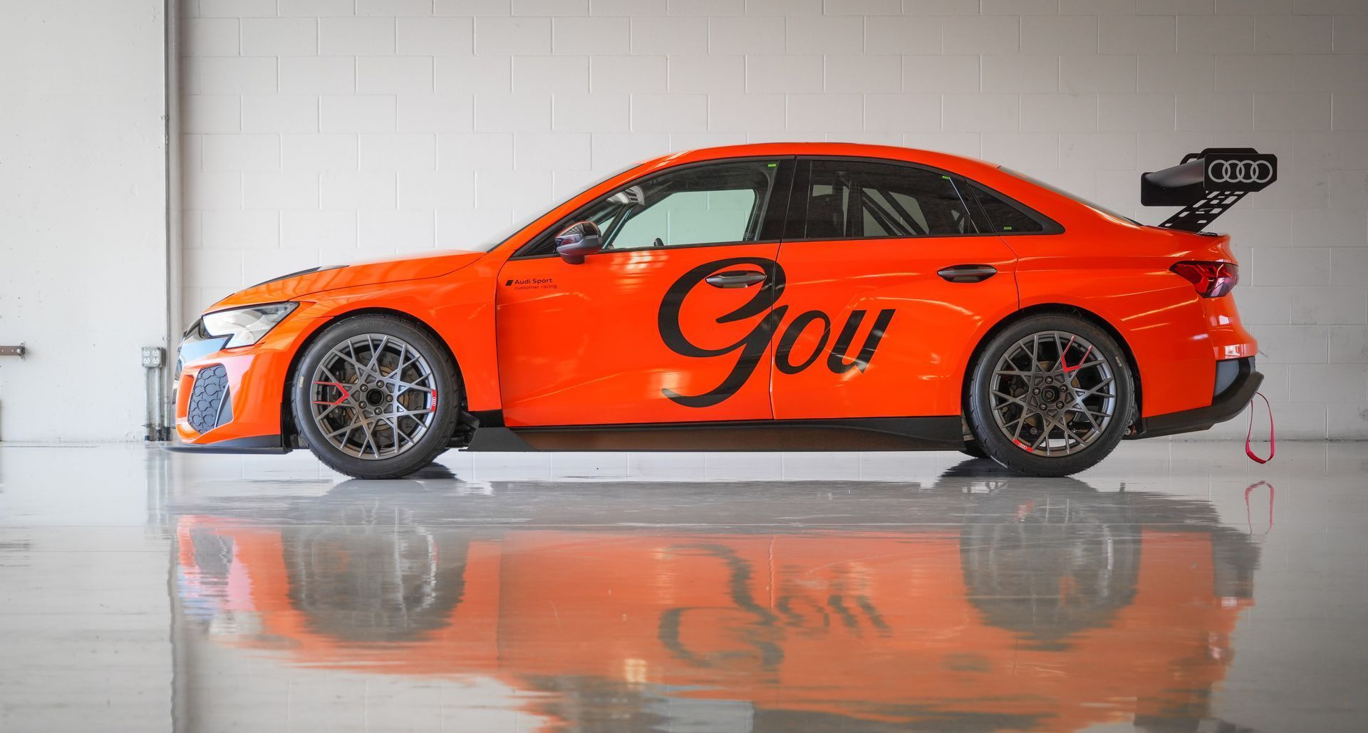 Orange race car with