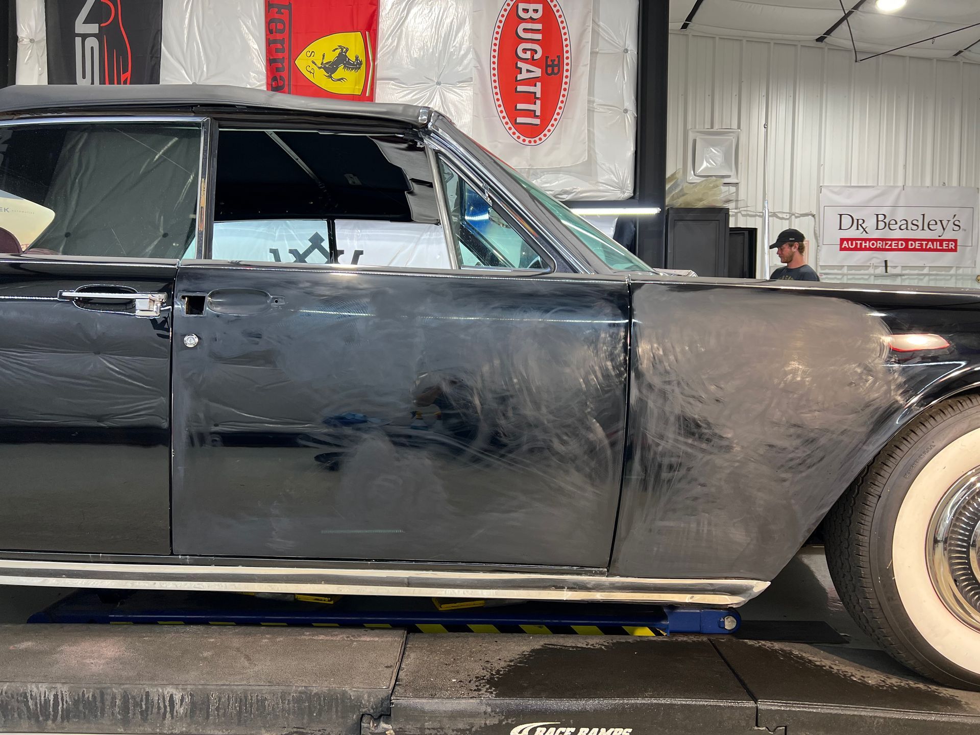 black car paint correction