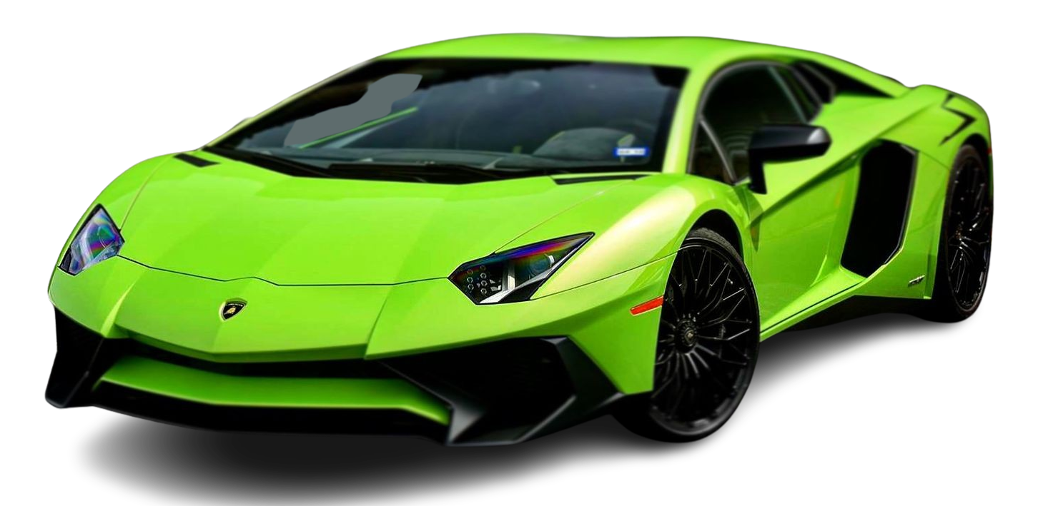 A red sports car is on a white background.