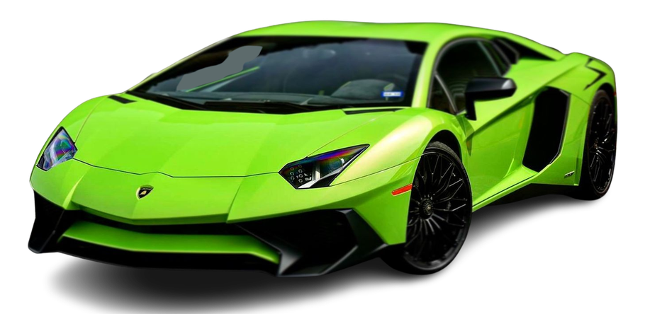 A red sports car is on a white background.