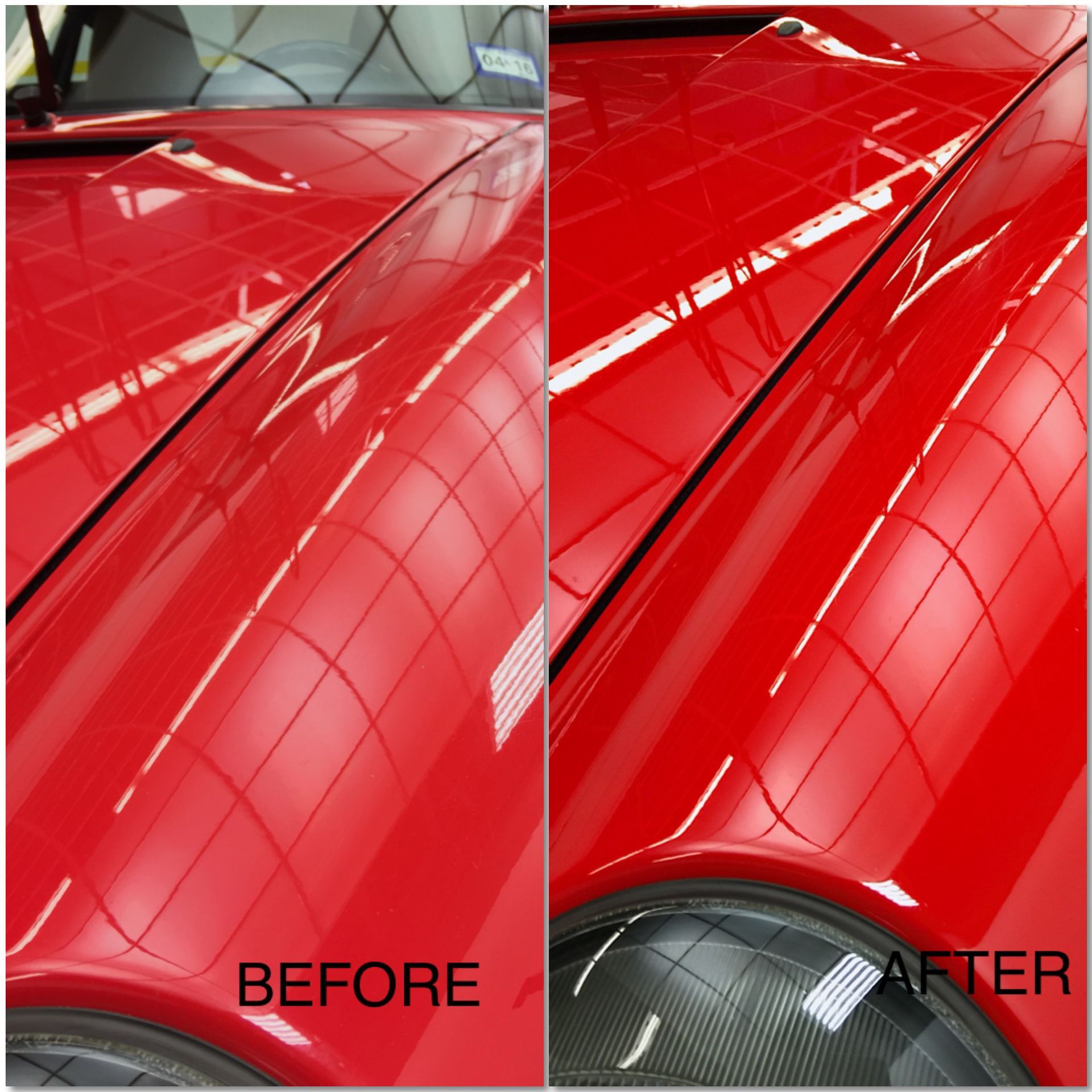 red car before and after