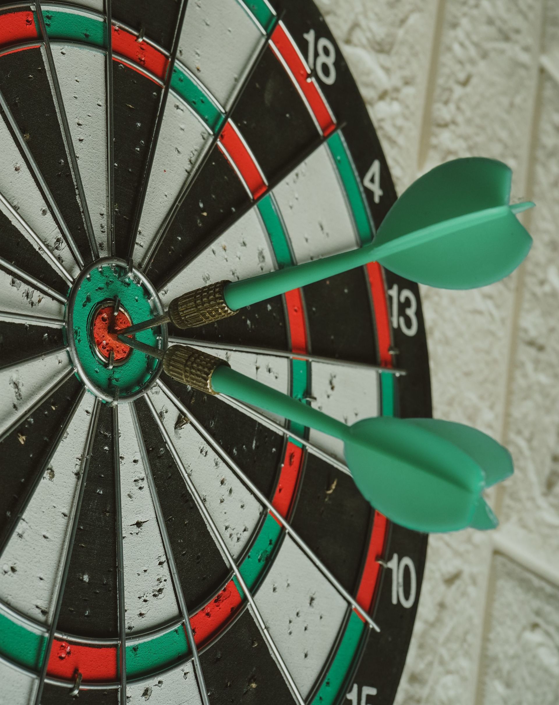 darts on a dartboard