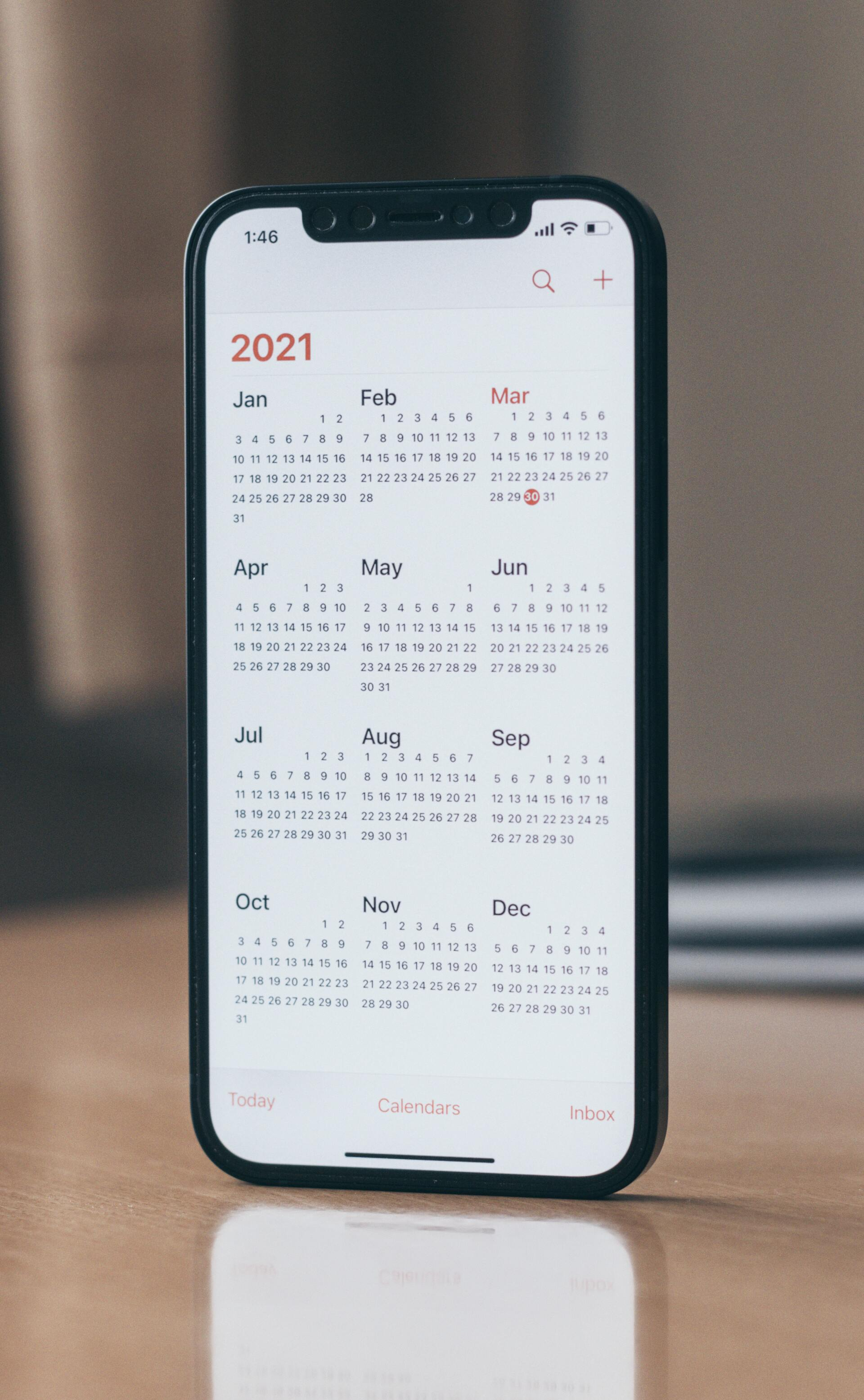 calendar on phone