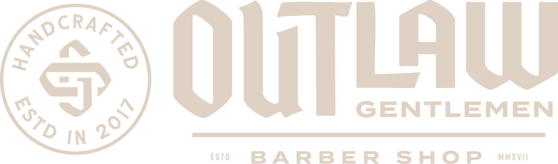 A logo for a barber shop called outlaw gentlemen.