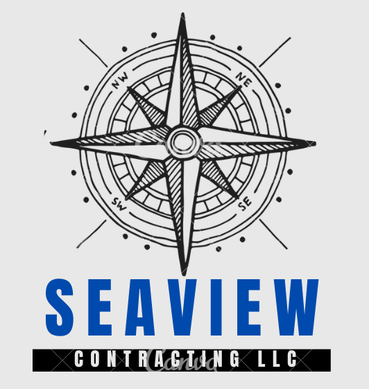 Compass rose logo with "SEAVIEW CONTRACTING LLC" in blue, below the compass.