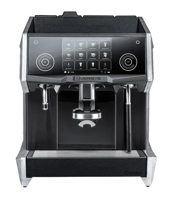 An Everys coffee maker displaying different coffee making options
