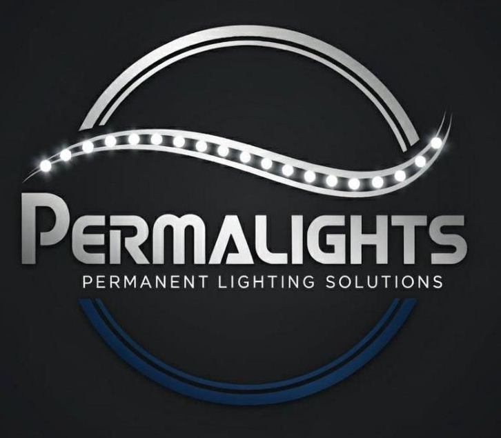 PermaLights logo with glowing light strip and tagline &ldquo;Permanent Lighting Solutions&rdquo;