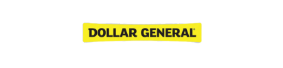 The dollar general logo is yellow and black on a white background.